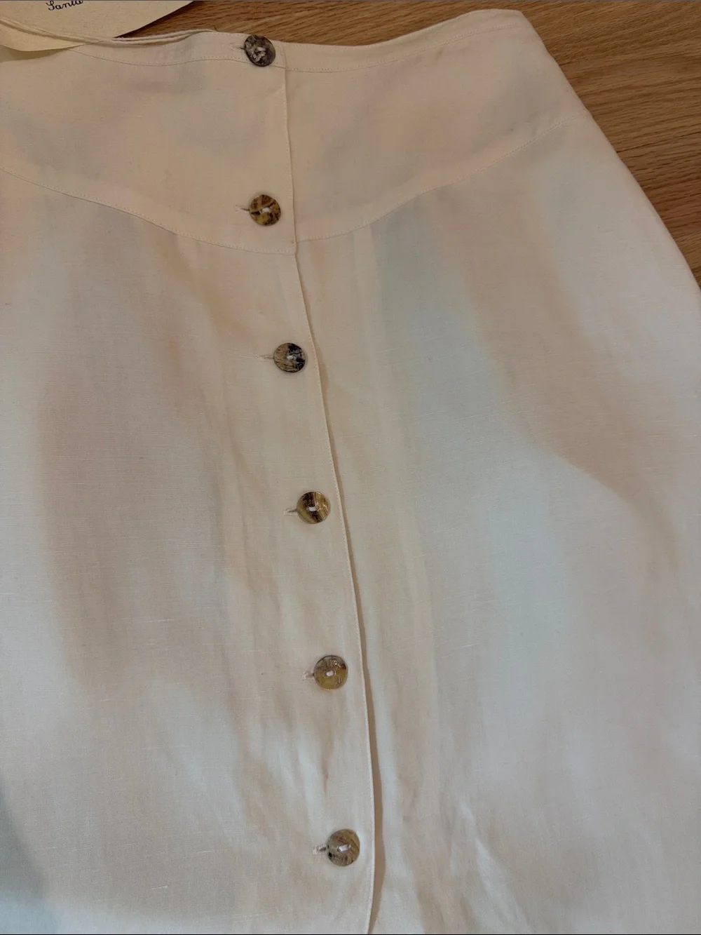 Citron Santa Monica Button-Front Maxi Silk Linen Skirt - Picture 8 of 13